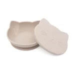 Cat-Shaped Silicone Baby Bowl with Lid