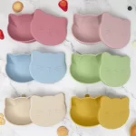 Cat-Shaped Silicone Baby Bowl with Lid