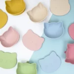 Cat-Shaped Silicone Baby Bowl with Lid