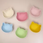 Cat-Shaped Silicone Baby Bowl with Lid