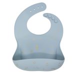 Printed Silicone Baby Bib with Food Catcher Pocket