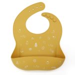 Printed Silicone Baby Bib with Food Catcher Pocket