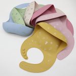 Printed Silicone Baby Bib with Food Catcher Pocket