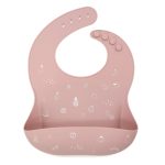 Printed Silicone Baby Bib with Food Catcher Pocket