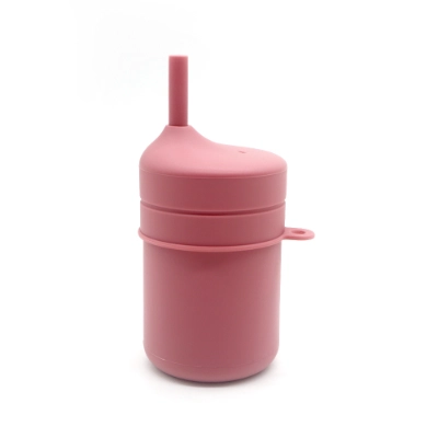 Portable Silicone Toddler Cup with Lid & Straw