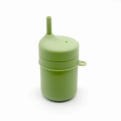 Portable Silicone Toddler Cup with Lid & Straw