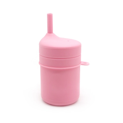 Portable Silicone Toddler Cup with Lid & Straw