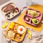 Silicone Divided Suction Plate – 3 Compartments