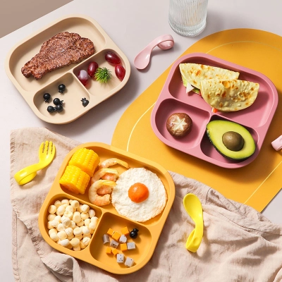 Silicone Divided Suction Plate – 3 Compartments