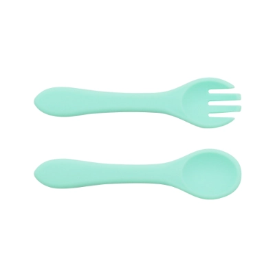 Soft Silicone Baby Fork & Spoon Set