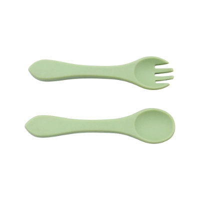 Soft Silicone Baby Fork & Spoon Set