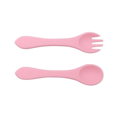 Soft Silicone Baby Fork & Spoon Set