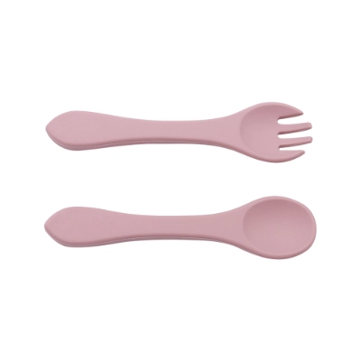 Soft Silicone Baby Fork & Spoon Set