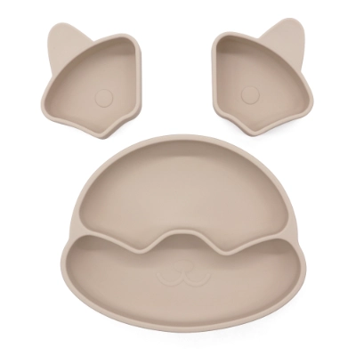 Silicone Divided Cat Plate with Suction Base