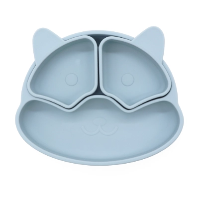 Silicone Divided Cat Plate with Suction Base