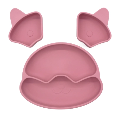 Silicone Divided Cat Plate with Suction Base