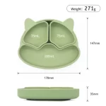 Silicone Divided Cat Plate with Suction Base