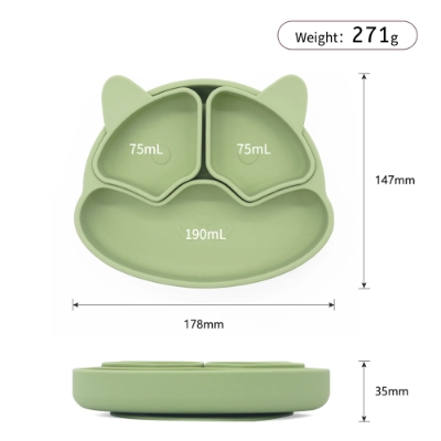 Silicone Divided Cat Plate with Suction Base