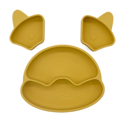 Silicone Divided Cat Plate with Suction Base
