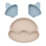 Silicone Divided Cat Plate with Suction Base