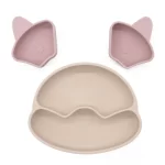 Silicone Divided Cat Plate with Suction Base