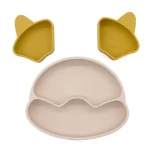 Silicone Divided Cat Plate with Suction Base