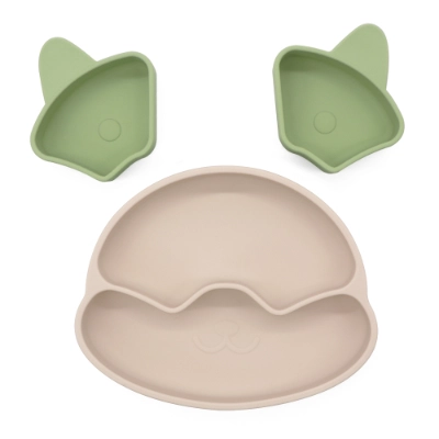 Silicone Divided Cat Plate with Suction Base