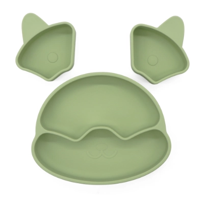 Silicone Divided Cat Plate with Suction Base
