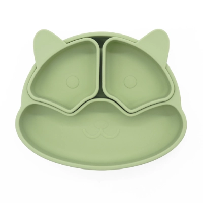 Silicone Divided Cat Plate with Suction Base