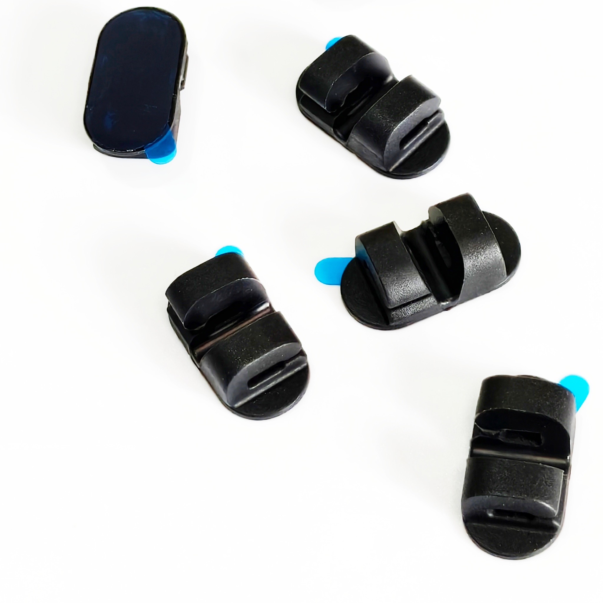 Dual-Slot Oval Silicone Cord Organizer with Adhesive Backing