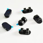 Dual-Slot Oval Silicone Cord Organizer with Adhesive Backing