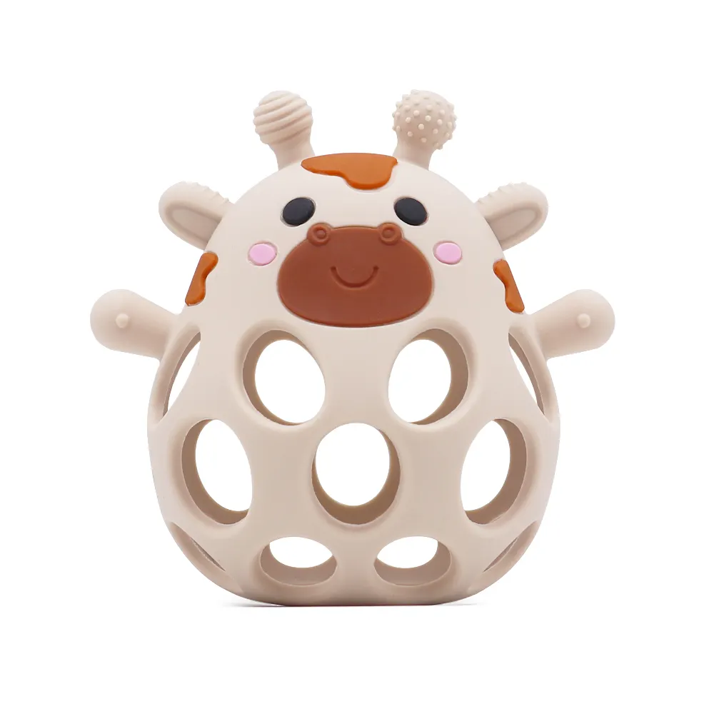 Hollow Silicone Giraffe Teether Ball