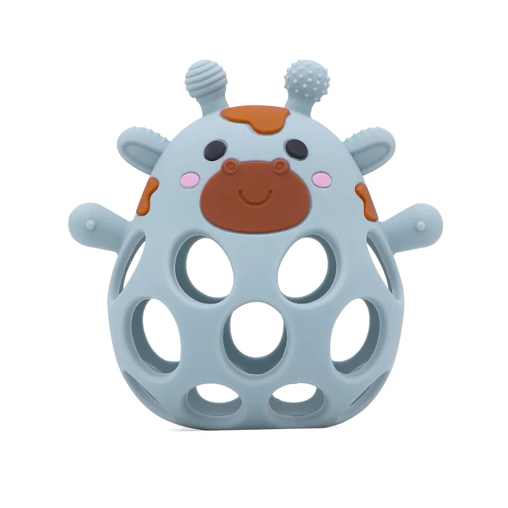 Hollow Silicone Giraffe Teether Ball