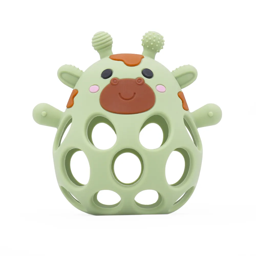 Hollow Silicone Giraffe Teether Ball