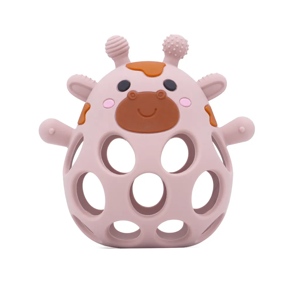 Hollow Silicone Giraffe Teether Ball